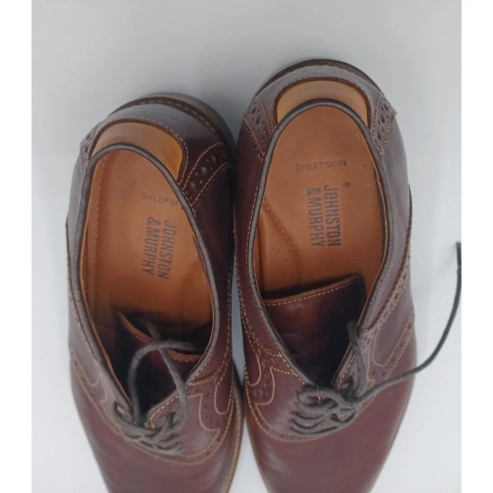 Johnston &‎ Murphy Warner Plain toe Shoes  Size US 8 M  Brown Lace Up
